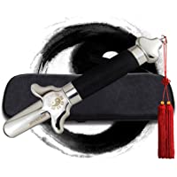 PhysCool Palo de taichi chino extensible de alta calidad con borla roja y bolsa de piel sintética